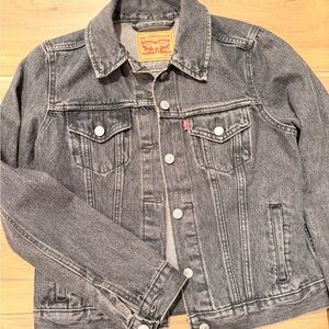 Levi's Black/Grey Washed Denim Trucker Jacket